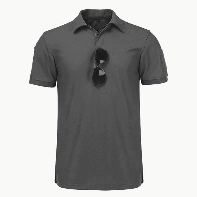 Quick-Dry Elastic Polo Shirts for Outdoor Sports and Tactical Fitness