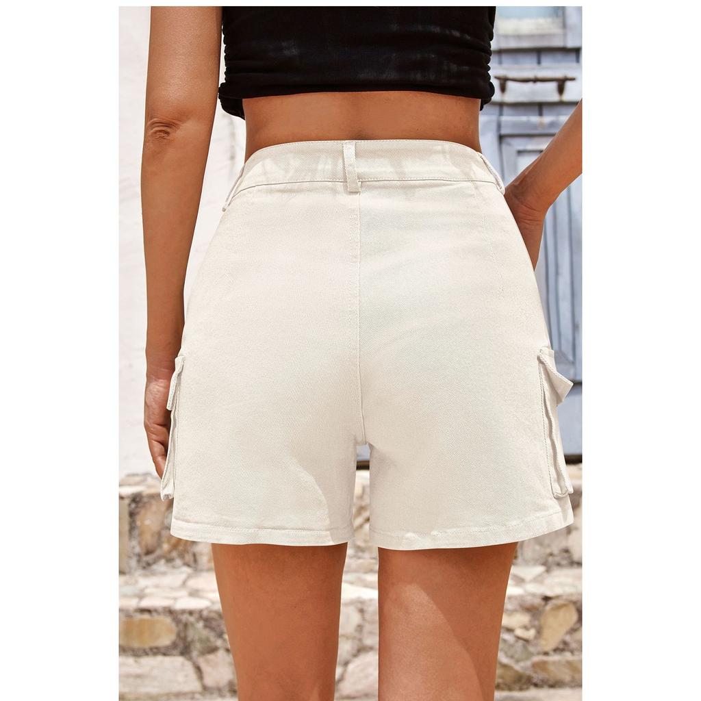 Women's Denim Casual Comfortable Solid Color Workwear Multi-pocket Personality Street Shorts Women