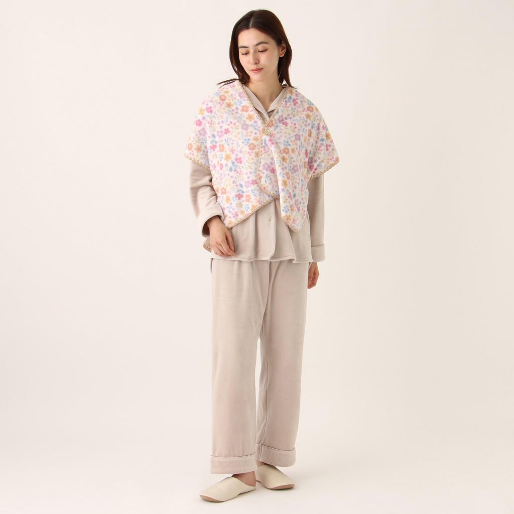 Afternoon Tea Living Top JG02 Foil Flower Ivory Pajama/Loungewear Cape,