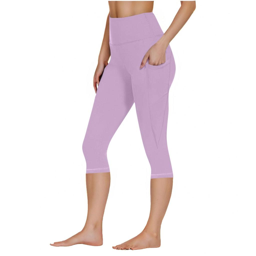 Women's Yoga Capris with Pockets - Color 7/8 Length Athletic Pants for Workout, Yoga, Gym, Casual Wear