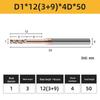 55° 4-Flute Carbide Coated Steel Flat-Bottom Deep-Groove CNC Milling Cutter with Blade Length and Clearance Combo