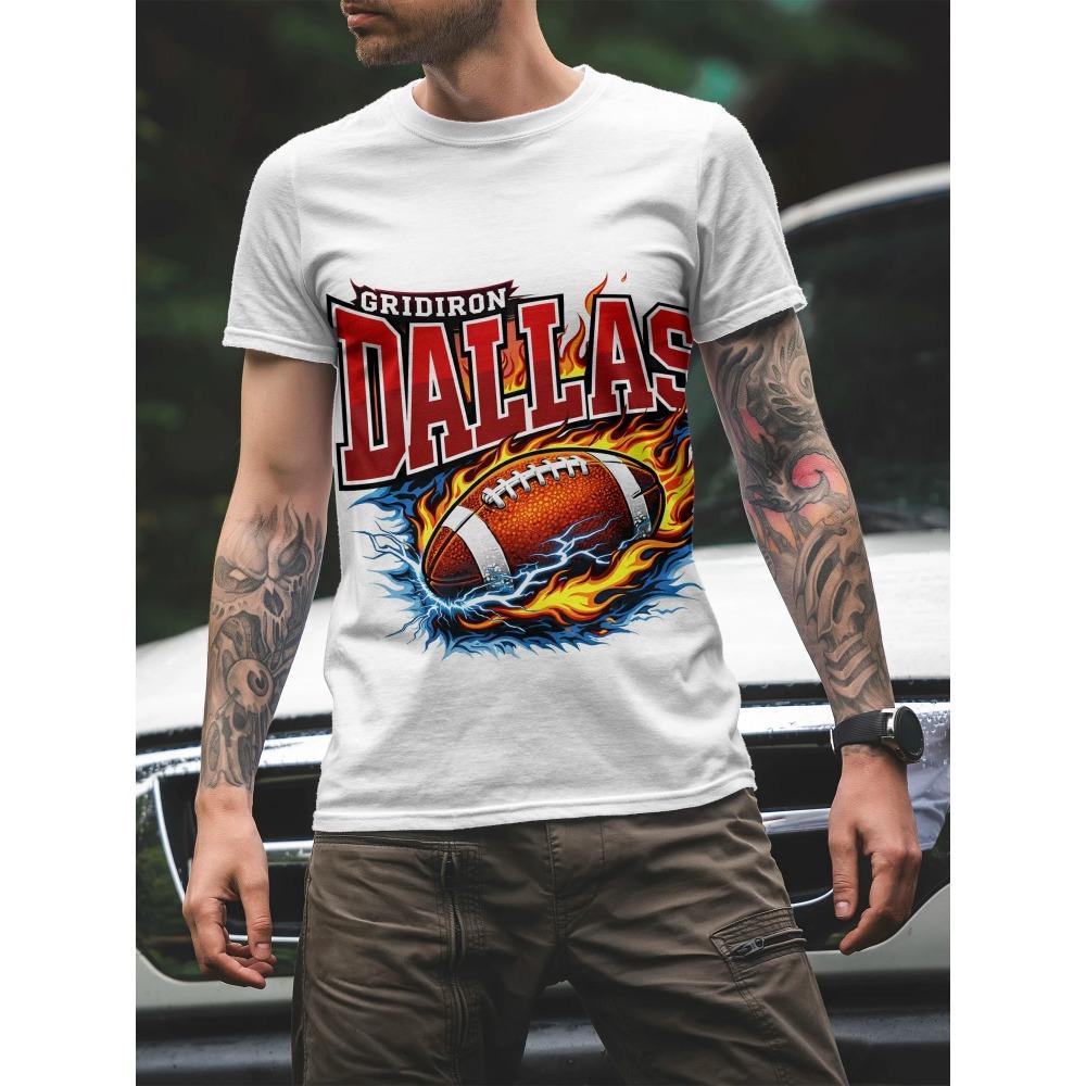 Men's Casual Daily Tshirt for Halloween and The Day of The Dead Theme Humorous Pattern Printed Top Casual Round-neck Top for Men