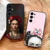 Umělecký obal na telefon Frida Kahlo Pro Samsung S25,S24,S21,S22,S23,S30,Ultra,S20,Plus,Měkký silikonový černý kryt
