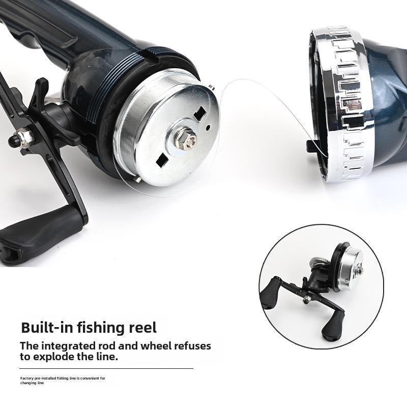 "Diaodele Folding Fishing Rod with Double Rocker, Line Casting, Upgraded Portable Sea Rod for Fish Lure Wheel Integration"
