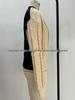 Women's Color Block Half-High Collar Cable Knit Sweater - Autumn/Winter European & American Loose Casual Style