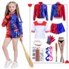 Formemory Harley Quinn Cosplay Costume, 8-Piece Set with Props for Kids and Adults, Perfect for Costumes, Christmas, or Birthdays (Coat, Pants, T-Shir