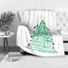 Festive Words Christmas Tree Fleece Blanket,Soft Plush Throw with Holiday Vocabulary for Cozy Winter Decor,Joy Love Peace Design