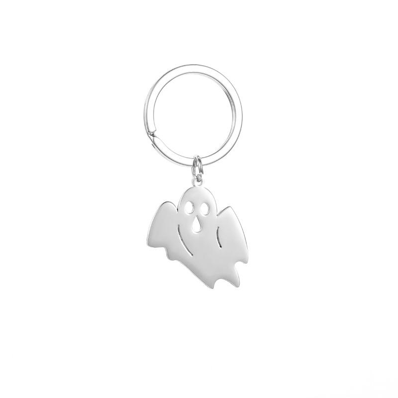 Gold Silver Black White Splicing Cat Stainless Steel Keychain Cute Cartoon Design Fashion Couple Pendant Practical Backpack Decoration