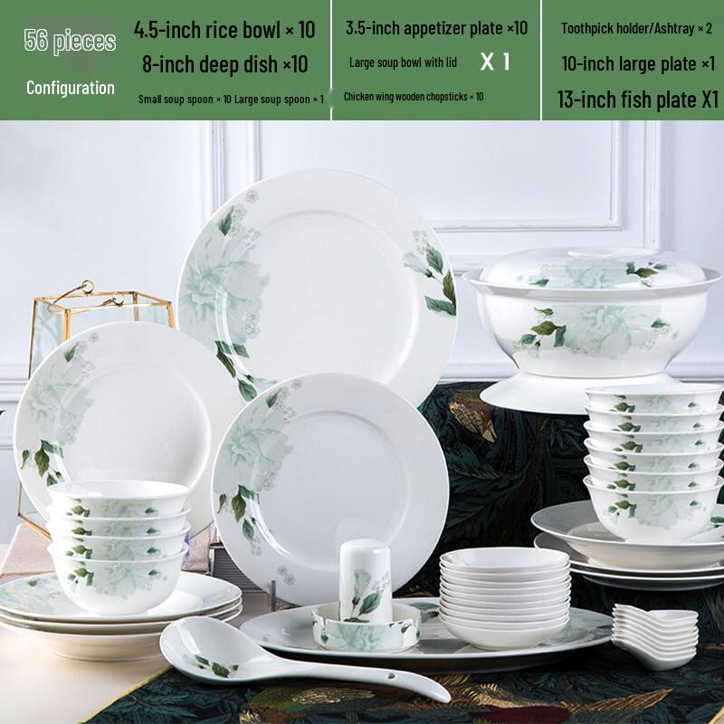 Ru Han 56-Piece Ceramic Dinnerware Set