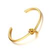 Candid Style Knot Cuff Bangle for Women,Gold Color Stainless Steel Elegant Tie Charm Bracelets, BFF Sisters Party Jewelry