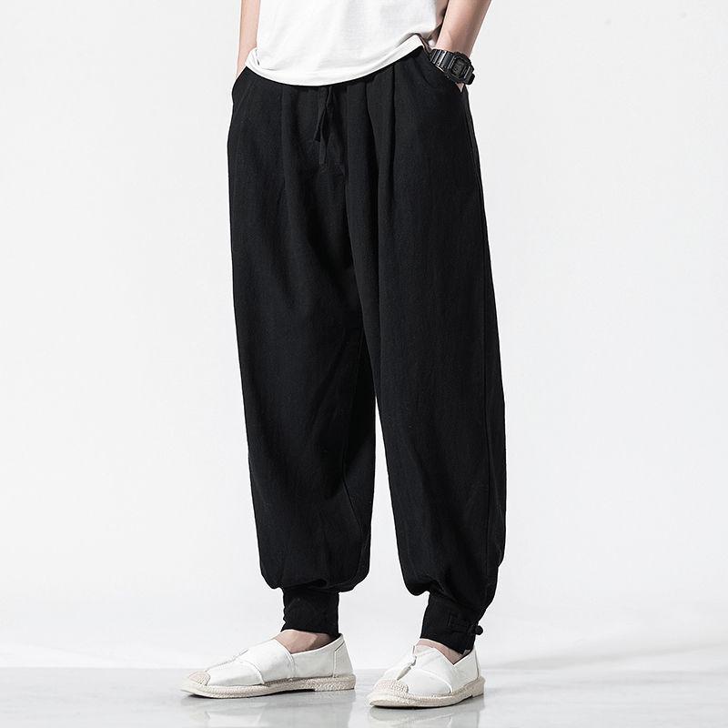 Monk Loose Cotton-Linen Meditation Pants - Hemmed for Spring & Summer
