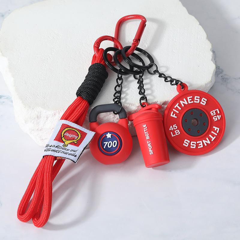 Creative DIY Mini Fitness Keychain: Detachable Dumbbell Pendant for Backpacks & Couples