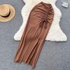 Two-Piece Suit Women's Summer Small Camisole High Waist Drawstring Slit Bag Hip Skirt