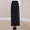 Summer Wide Leg Pants Women Clothes Casual Elastic Waist Plus Size High Waist Black Pants