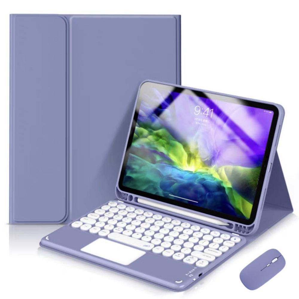 Bluetooth Keyboard Case for iPad Air 6 Pro 11 Split Round Keycap with Pencil Holder 10.2 Inch