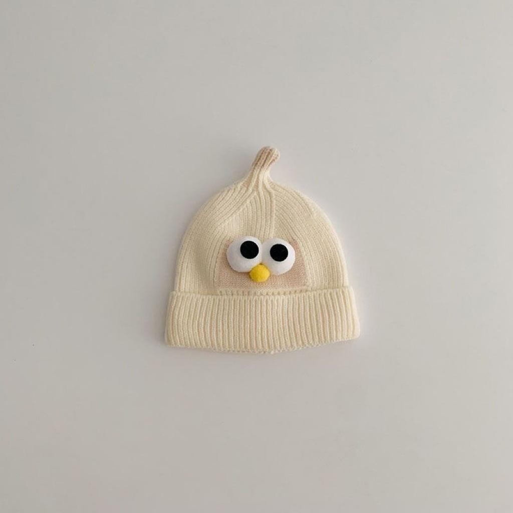 Baby wool hat autumn and winter Korean version of children's warm pullover hat cute super cute big eyes men and women children knitted hat