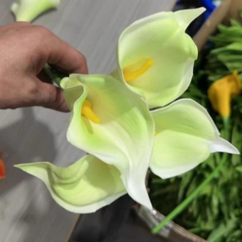 

Имитация каллы лилии Pu Feel искусственный цветок Имитация цветка, украшение для дома Свадебный Мини калла лилия светло-голубой