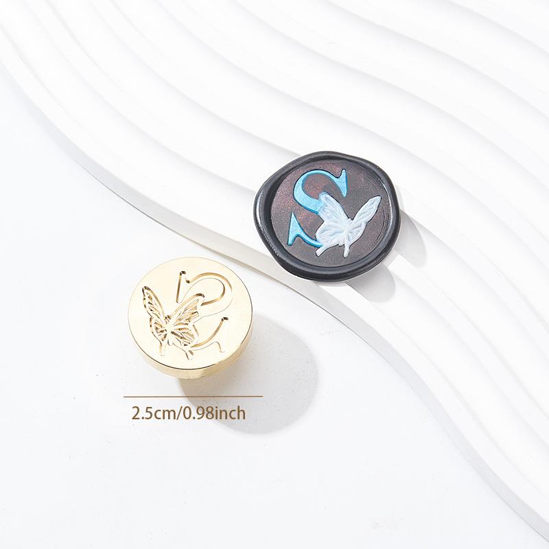 Butterfly Letter Seal(A~Z)Seal Stamp Brass Head With Wooden Handle Make Wax Seals For Wedding Invitations/Envelopes/Gift Wrap