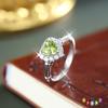 Natural Gemstone S925 Silver Ring, Twisted Arm Design, Women's Adjustable Fashion Jewelry