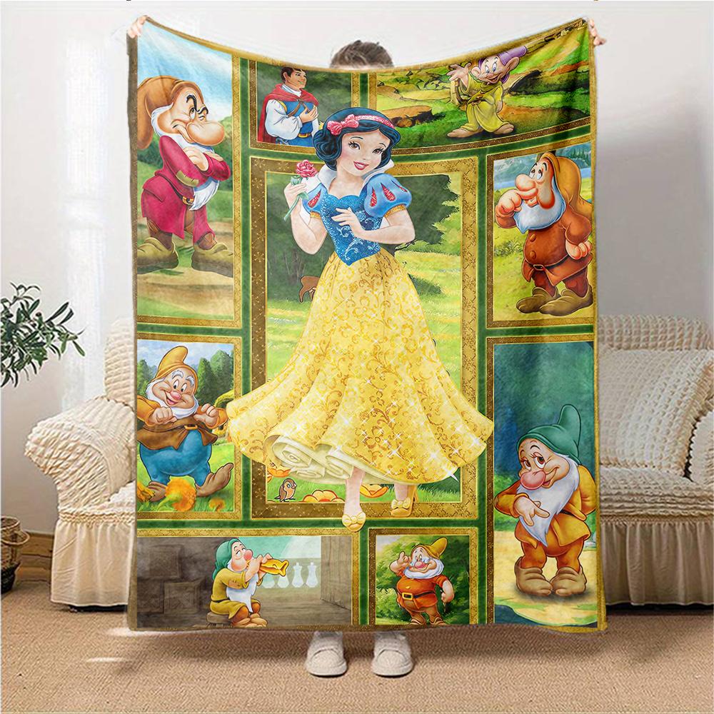 Snow White Seven Dwarfs Blanket Soft Throw Blanket For Home Bedroom Bed Sofa Travel Office Solid Christmas Blanket