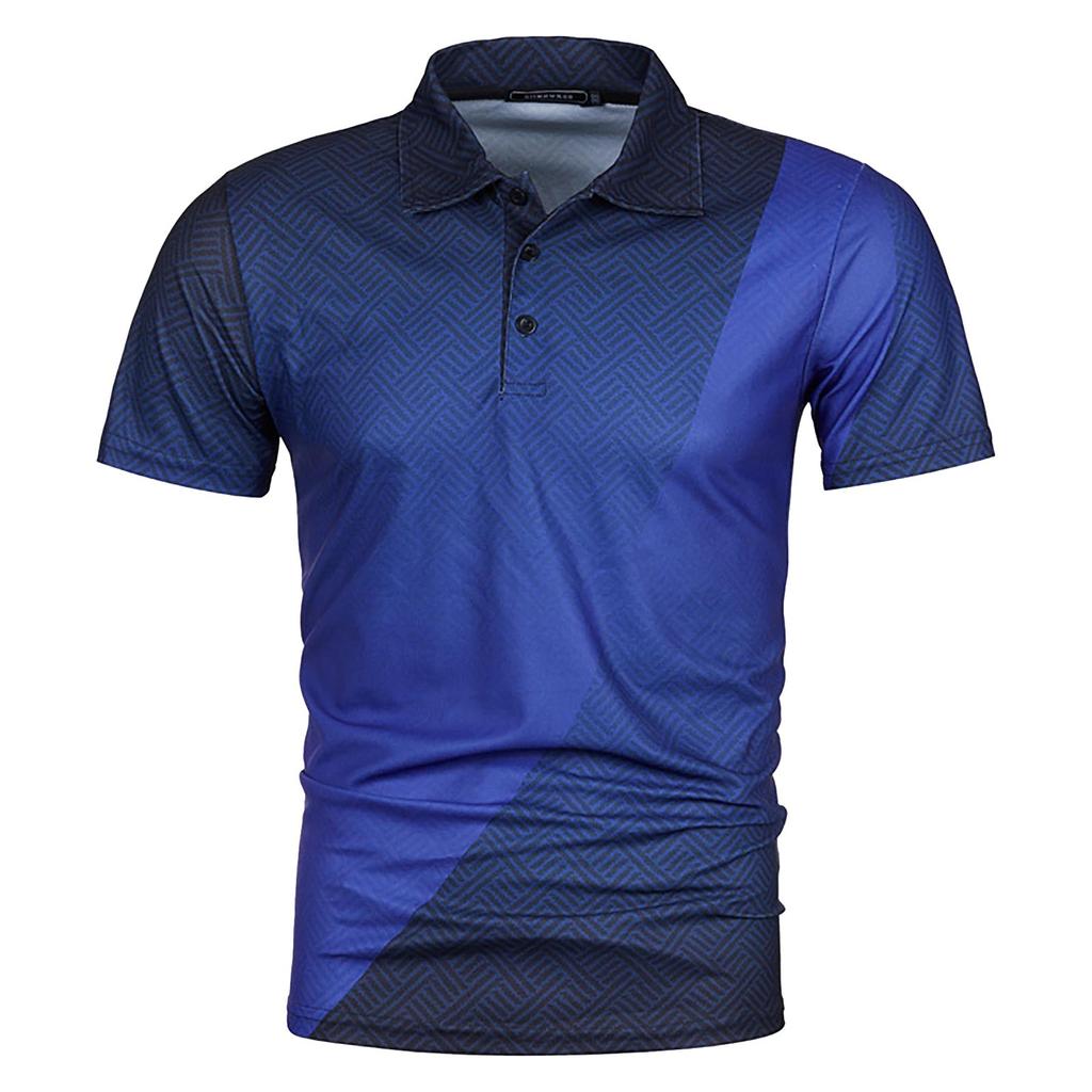 New Men's Summer Fashion Casual 3D Printing Tops Shirt Lapel Casual Short Sleeve Top