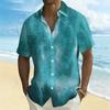 Women Short Sleeve Shirt Red Purple Cyan Spiral Tie Dye Print Lapel Button Up Top