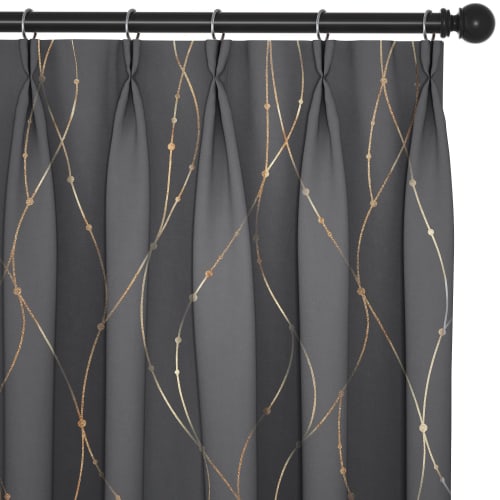 Deconovo Grade 1 Blackout Drapes, 100cm Wide x 135cm Long, Gray, Foil Print with Dotted Pattern, Heat Insulation, Soundproofing, Energy Saving, Day an