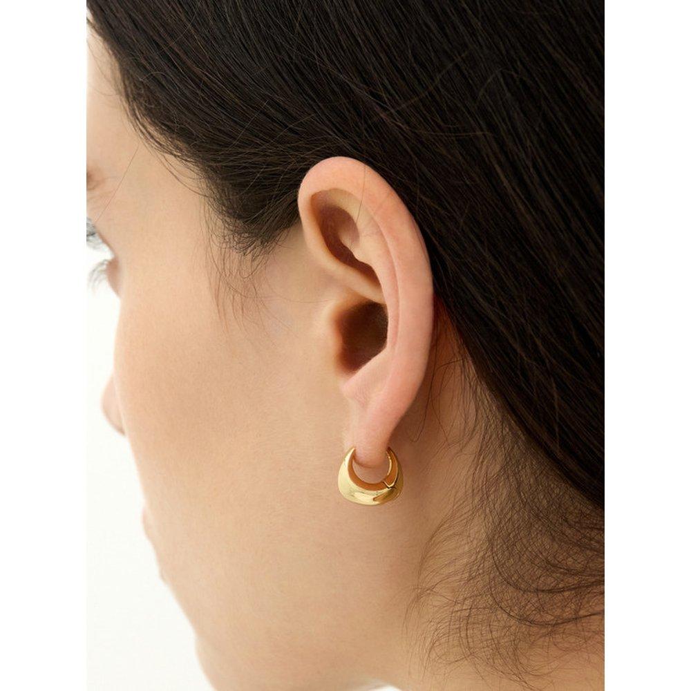 Champagne Moon Silver (Y) Hobo Pull One-Touch Earrings Hl2E56223Y9Xxx