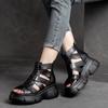 GKTINOO Genuine Leather Women Shoes Summer Sandals 2025 New Zip Retro Wedges Handmade Weave Casual Concise Platform Sandals