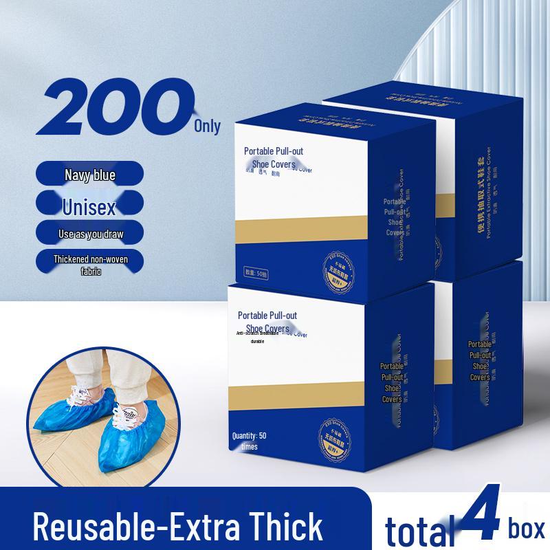 Waterproof Non-Slip Disposable Shoe Covers: Thick, Wear-Resistant, Non-Woven Foot Covers for Indoor Use