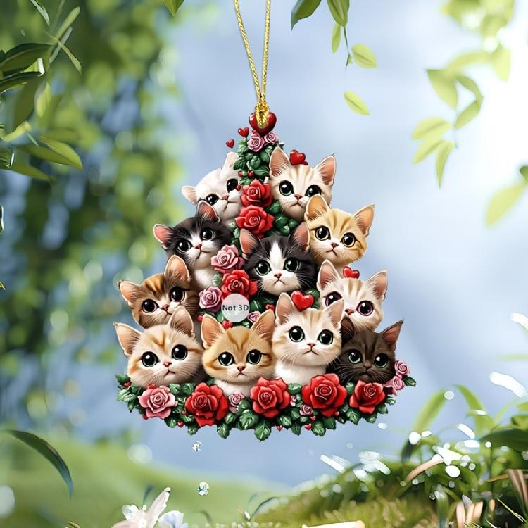 Multipurpose Valentines Special Cats and Dog Acrylic Ornament Accessory for Pet Lovers and Unique Decoration Seekers