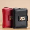 2025 Women's Genuine Leather Short Wallet - Multi-Card Slot, Large Capacity, Coin Purse, Cowhide, Korean Style, Buckle Closure.