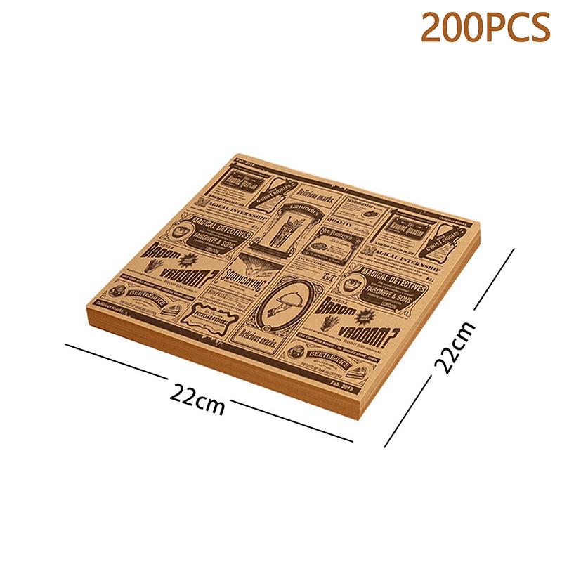 

200/500 шт. Маслопоглощающая бумага Американский винтаж Маслостойкая бумага Пищевой класс Бумага для выпечки хлеба, бургеров, картофеля фри Кухня Ресторан