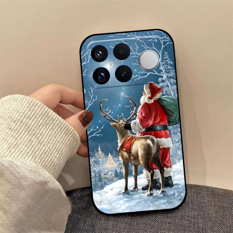 Christmas Painting Phone Case For Redmi K80 K70 K60 Ultra K90 Pro Max K40 Gaming K70E K60E Soft Silicone Shockproof Cover Coque