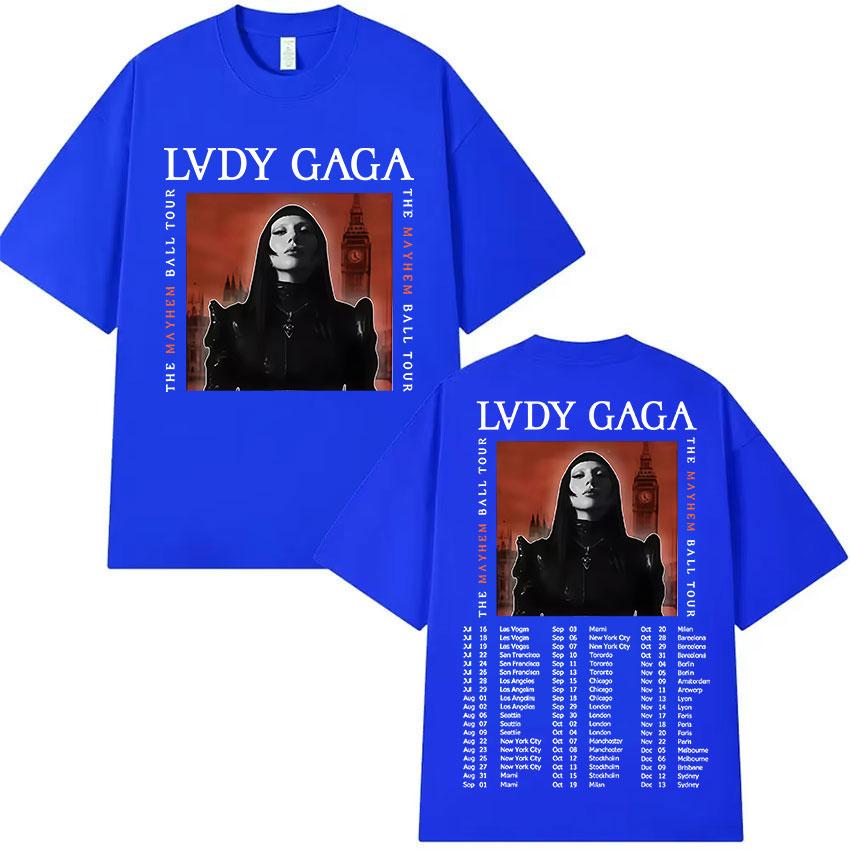 Limited Lady Gaga Mayhem Tour 2025 Album Graphic T Shirts Unisex Women Fashion Harajuku T-Shirt Vintage Oversized Short Sleeve Tees