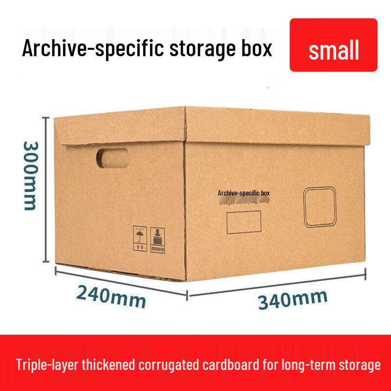 Large Capacity Kraft Paper Archive Box for Office File Storage