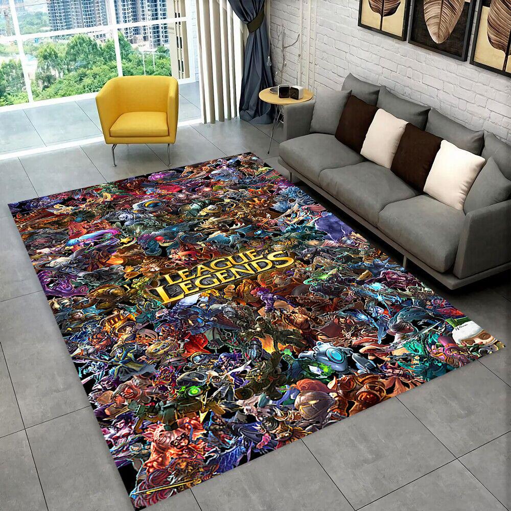 3D LOL League of Legends Jinx Game Gift Carpet Rug for Living Room Bedroom Home Sofa Decoration,kids Play Non-slip Floor Mat