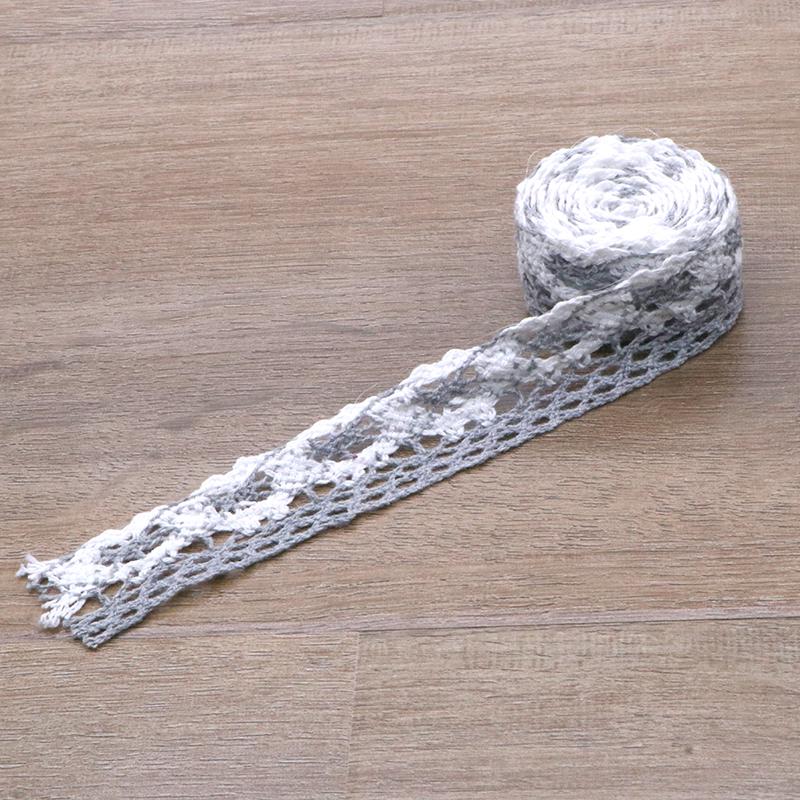 White Lace Trim with Colored Cotton Edges for DIY Decorative Tablecloths, Curtains, and Sofas