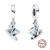 Charms camaleonte adatti a braccialetti originali alla moda in argento 925 con zircone, perlina a forma di polpo e tartaruga, ciondolo a forma di farfalla e lucciola, fai da te per realizzare gioielli
