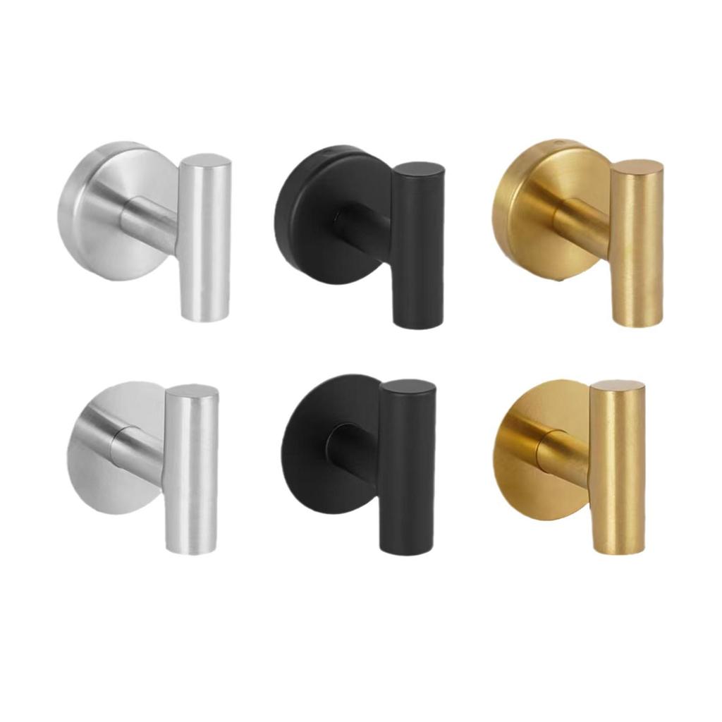 Stainless Steel Adhesive Wall-Mounted Hook for Clothes & Hats