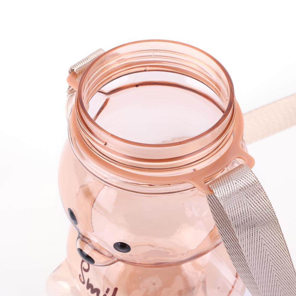 1000/1400 ml Kawaii Björnmugg med axelrem Söt Björn Dricksflaska Läckagesäker Tecknad Fitnessvattenkokare för Utomhussporter