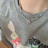 Sweet Colorful Crystal Bead Bow Necklace for Women Girls Bohemian Handmade Beads Chain Choker Necklace Fashion Jewelry Gifts