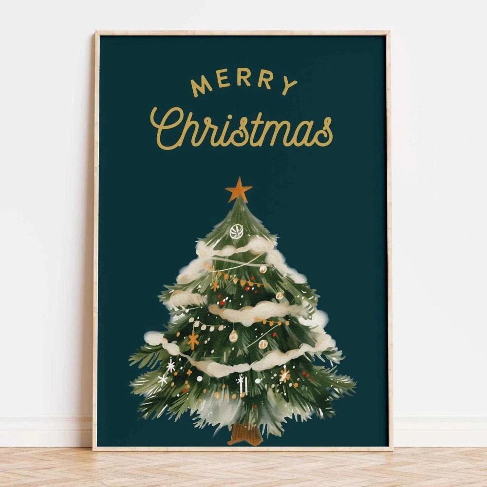 Vintage Christmas Metal Wall Decoration, Holiday Sticker Sign