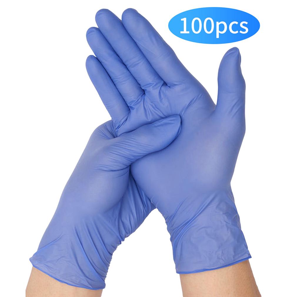 100pcs Blue Disposable Gloves Wear Resistance Chemical Laboratory