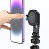 Metal Phone Tripod Mount 360 Smartphone Adapter with 1/4" Cold Shoe Mount Adjustable Cellphone Clamp Stand