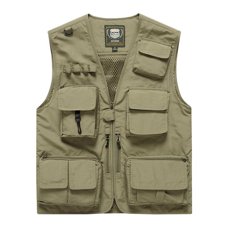 Vest tooling multi-pocket men's thin team outdoor vest breathable sports vest vest can be printed LOGO
