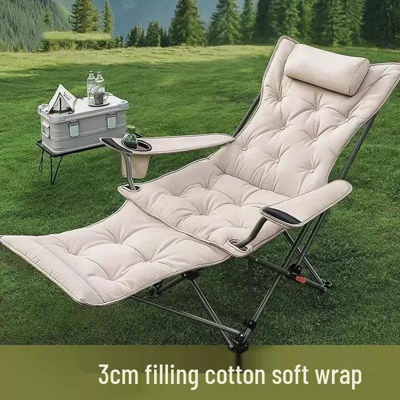 Portable Folding Office Recliner Chair with Leg Rest for Sitting & Sleeping