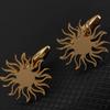 Men's Cufflinks Gold Color Sunflower Shirt Cuff Link Buttons Fashion Stainless Steel Jewelry Accessories Groomsman Wedding Gifts
