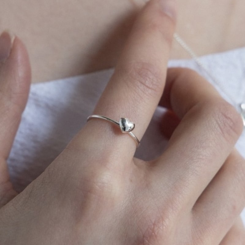 

BEFORE MOONRISE [Silver 925] Plump Heart Ring SR209 - Silver Silver
