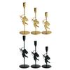 1/3Pcs Iron Art Cupid Candle Holder Vintage Metal Candlestick Home Living Room Wedding Party Taper Candle Stand Table Centerpiece Ornament